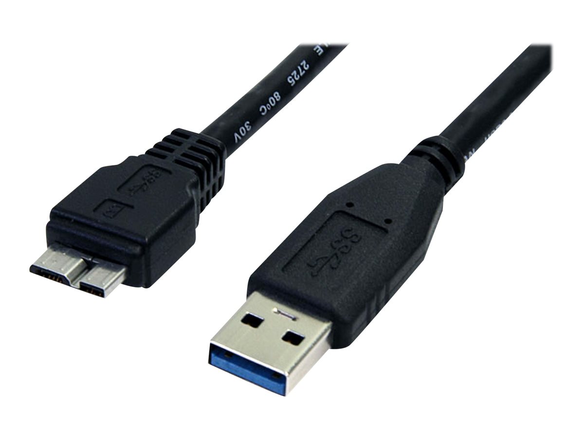 StarTech.com StarTech 0,5m USB 3.0 A auf Micro B Kabel - St/St - Schwarz - 50cm SuperSpeed USB 3.0 Anschlusskabel - Stecker / Stecker - USB-Kabel - Micro-USB Typ B (M)