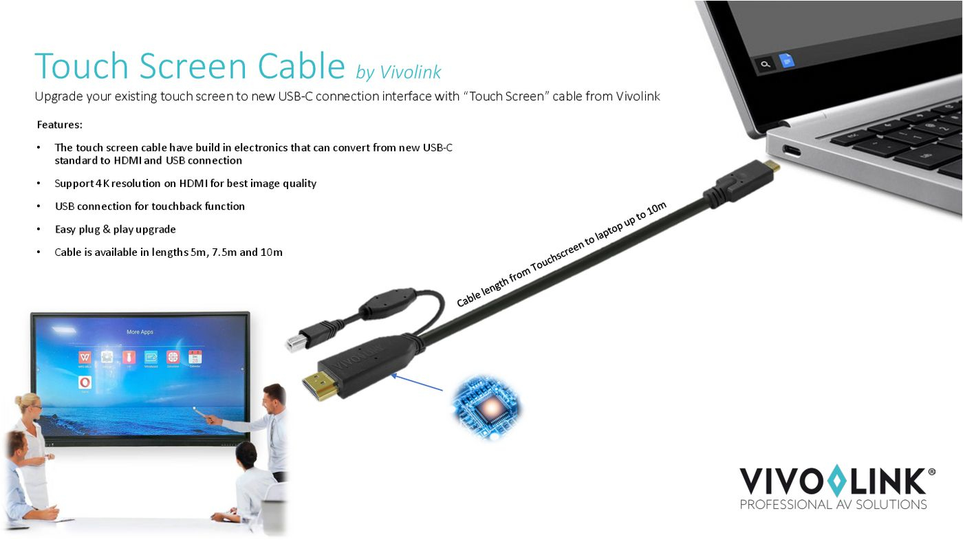 VivoLink PROUSBCHDMIUSBB5 - 5 m - USB C - USB 3.2 Gen 1 (3.1 Gen 1) - 5 Gbit/s - Schwarz, Ansicht 2