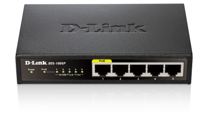 D-Link DES 1005P - Switch - unmanaged - 4 x 10/100 + 1 x 10/100 (PoE), Ansicht 2