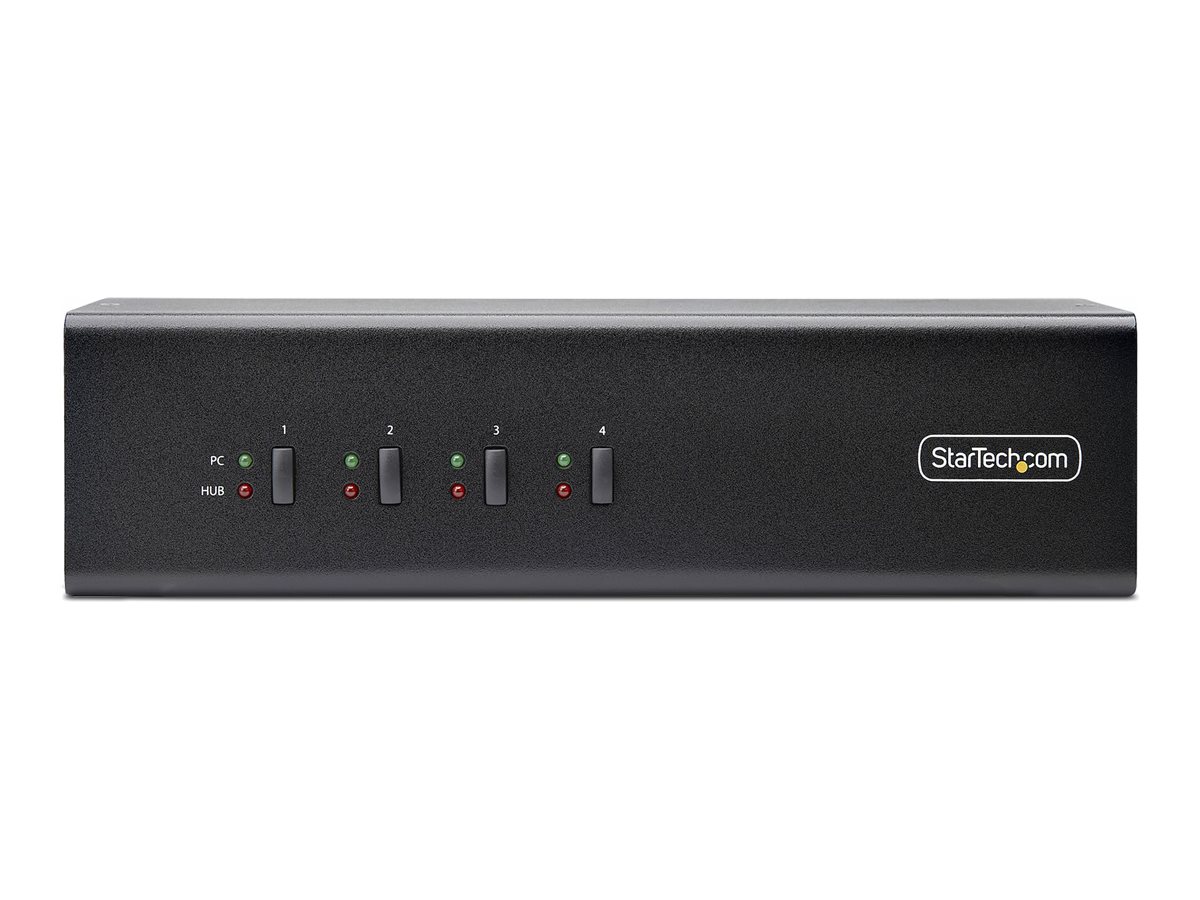 StarTech.com 4-Port Dual-Monitor DisplayPort KVM Switch, 4K 60Hz, 2x USB 5Gbps Hub Ports, 2x USB 2.0 HID Ports, Ansicht 5