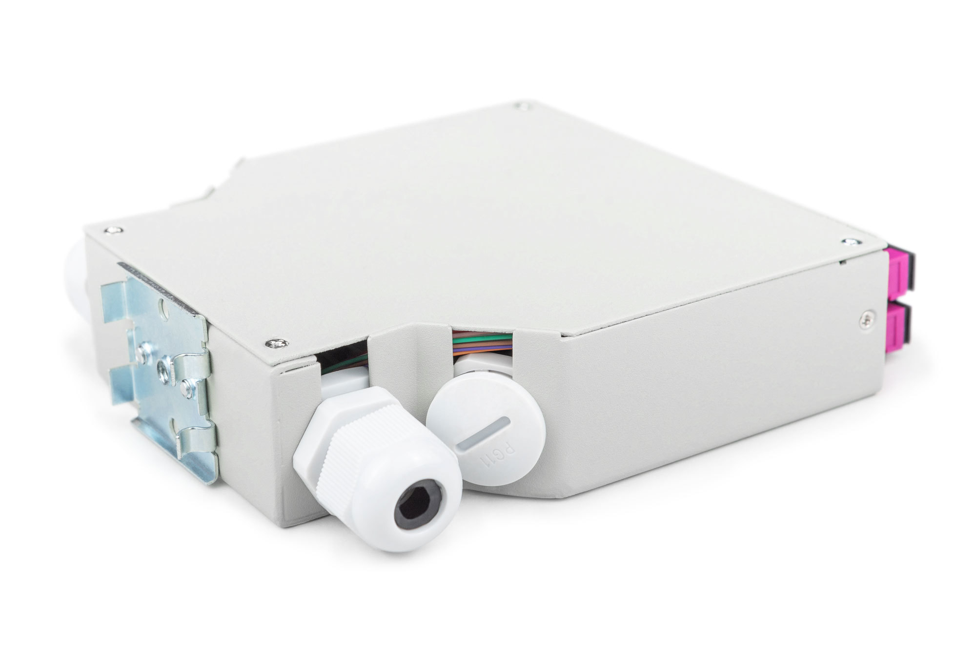 DIGITUS LWL-Hutschienenbox, MM-OM4, bestückt, mit SC-Adapter und Pigtail, Ansicht 4