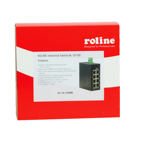 ROLINE Industrie - Switch - unmanaged - 8 x 10/100, Ansicht 2