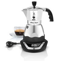 Bialetti Moka Timer - Elektrische Mokkatasse - Gemahlener Kaffee - Schwarz - Silber