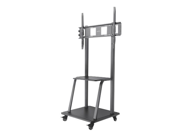 Manhattan TV & Monitor Mount, Trolley Stand, 1 screen, Screen Sizes: 37-100", Black, VESA 200x200 to 800x600mm, Max 150kg, LFD, Lifetime Warranty - Wagen - für TV / AV-System - Schwarz - Bildschirmgröße: 93.98-254 cm (37"-100")