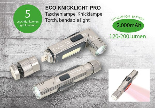 Troika Taschenlampe ECO KNICKLICHT PRO titanfarben, Ansicht 4
