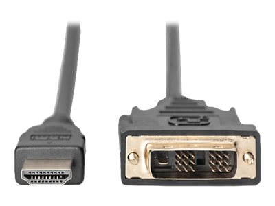 DIGITUS - Adapterkabel - HDMI männlich zu DVI-D männlich - 3 m - Doppelisolierung - Schwarz