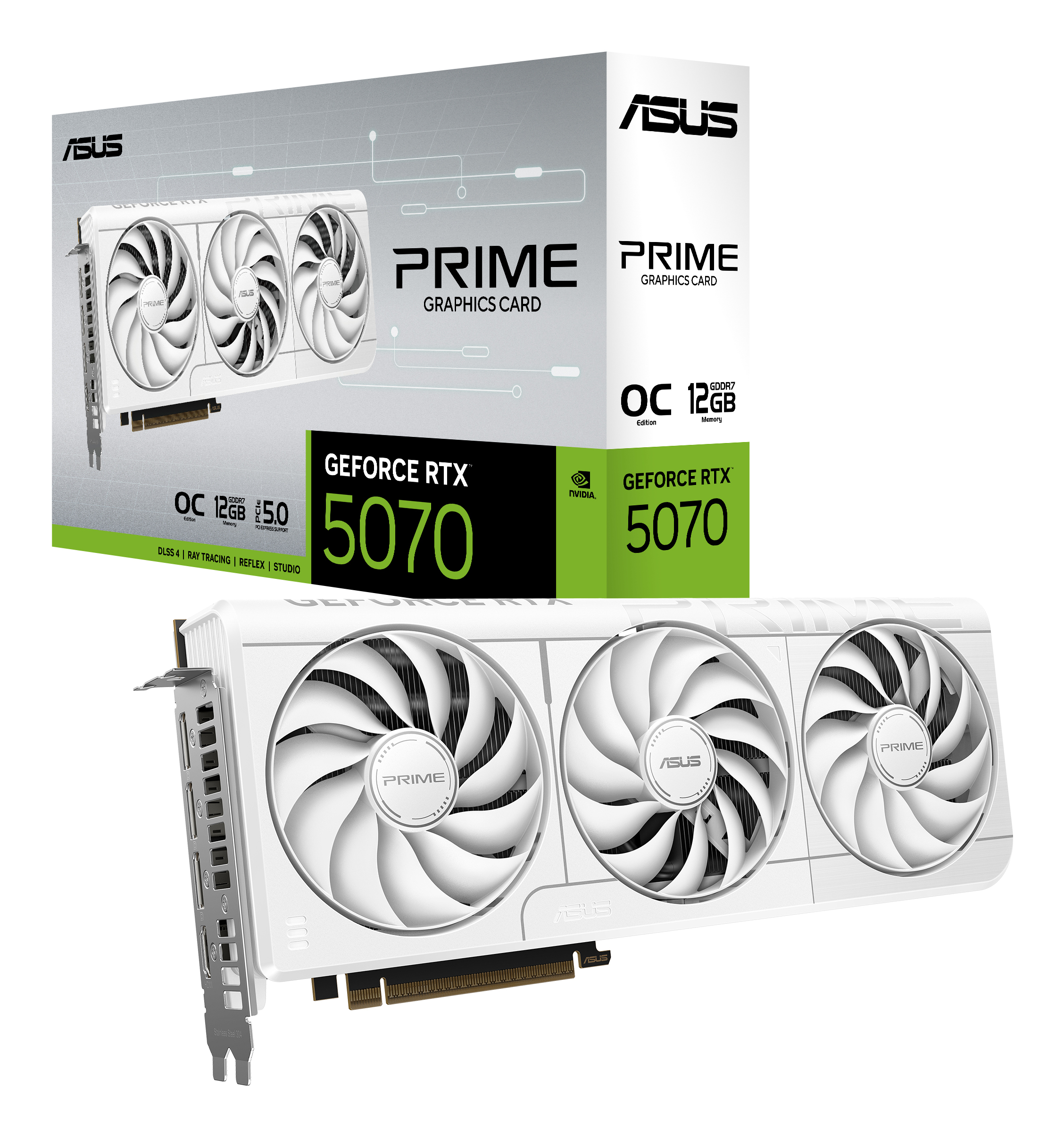 ASUS PRIME GeForce RTX 5070 12GB - White OC Edition, Ansicht 3
