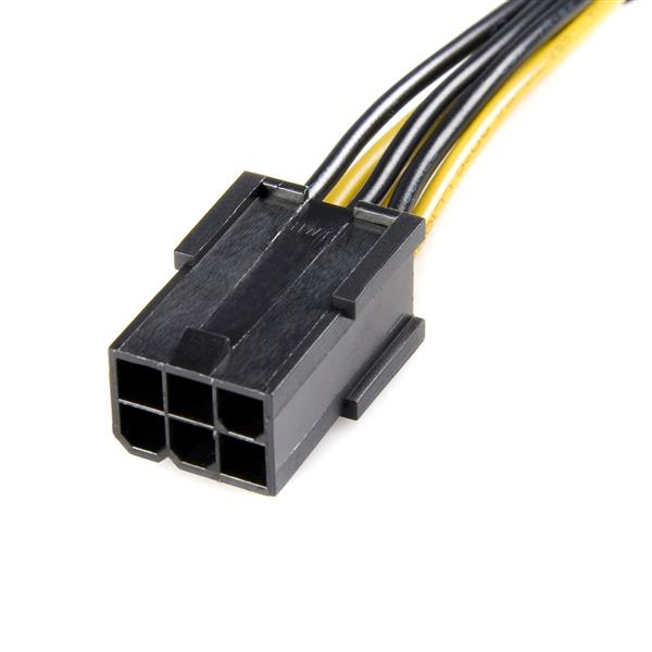 StarTech.com PCI Express 6 Pin auf 8 Pin Adapterkabel - Schwarz - Stromkabel - 6-poliges PCIe Power (W), Ansicht 3