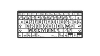 Logickeyboard XL-Print Black on White - Mini - Kabellos - RF Wireless + Bluetooth - Scherenschalter - AZERTY - Schwarz