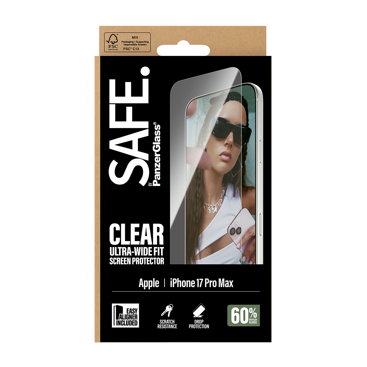 PanzerGlass SAFE. Screen Protector iPhone 17 Pro Max Ultra-Wide Fit EasyAligner, Ansicht 3