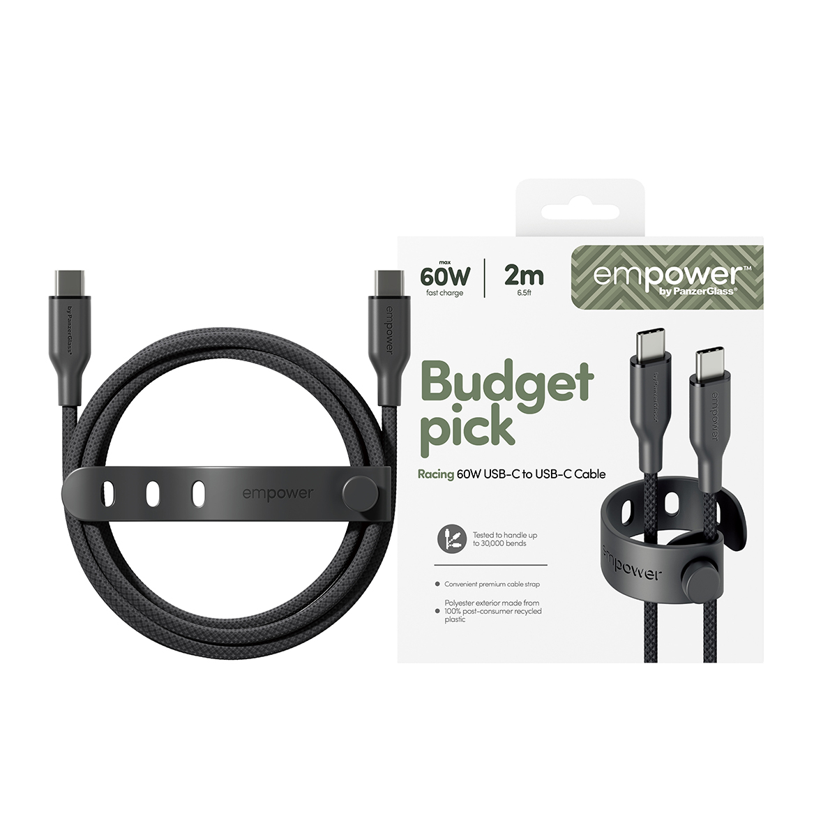 PanzerGlass empower by Racing 60W USB-C to Cable USB 2.0 - Kabel - Digital/Daten, Ansicht 2