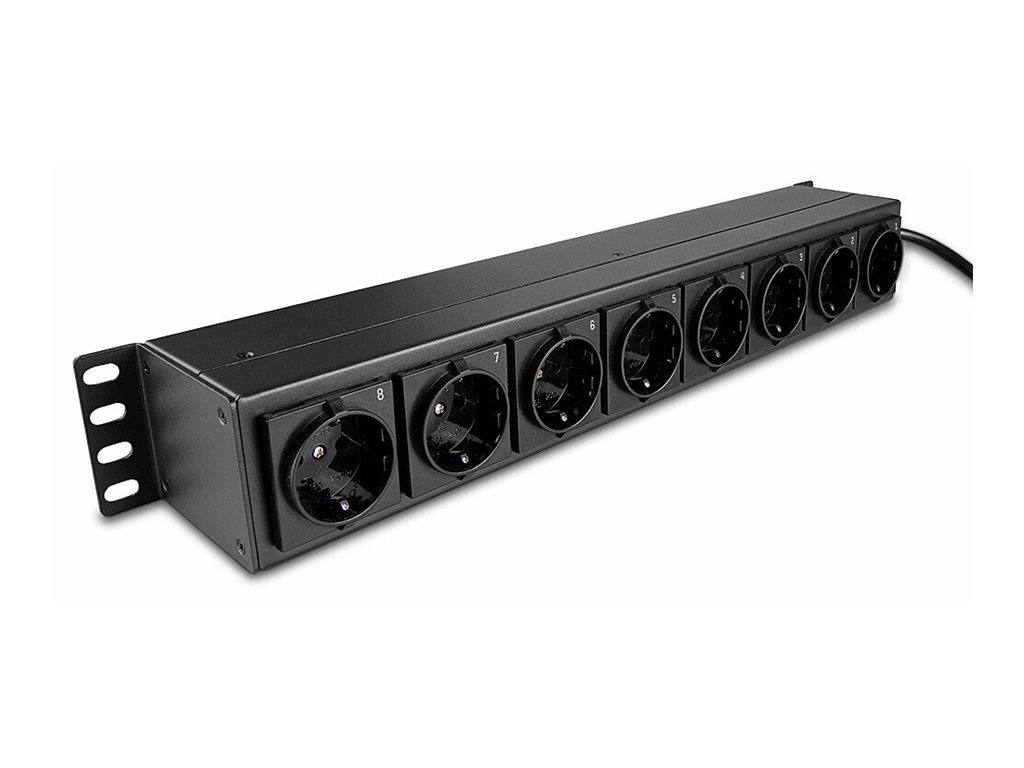 Lindy 1.5U 8-Fach Schuko-Steckdosen Horizontale PDU mit Schuko-Stecker, Ansicht 3