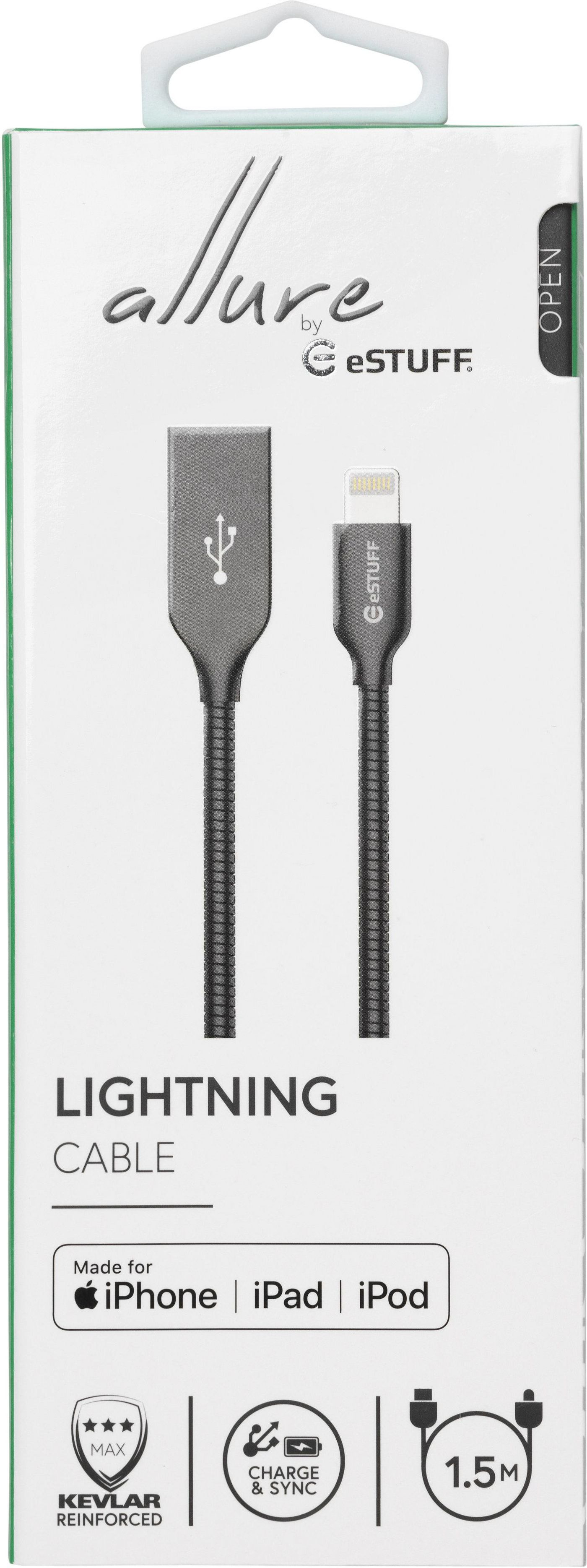 eSTUFF Lightning-Kabel - Lightning männlich zu USB männlich, Ansicht 2