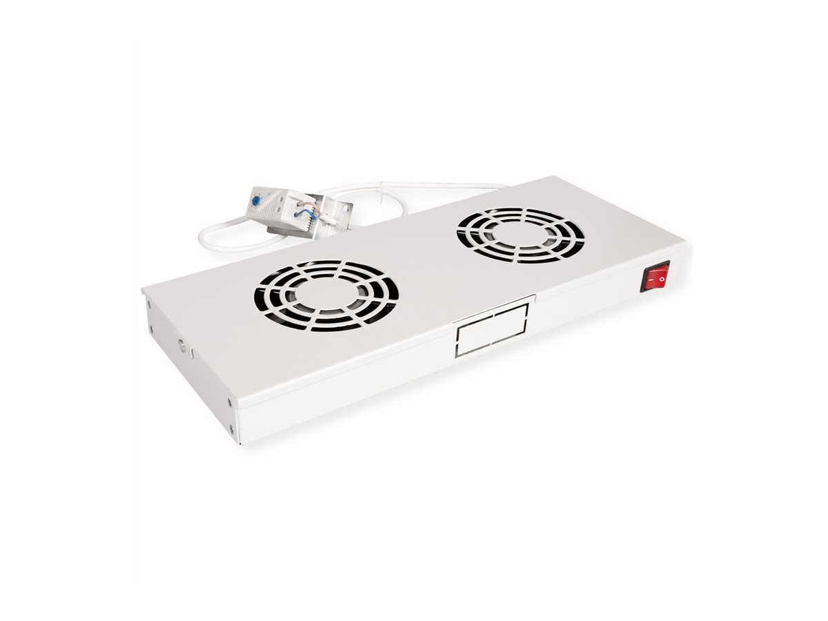 ROLINE 19 Zoll Dachlüftereinheit 2 Lüfte Thermostat grau, Ansicht 4