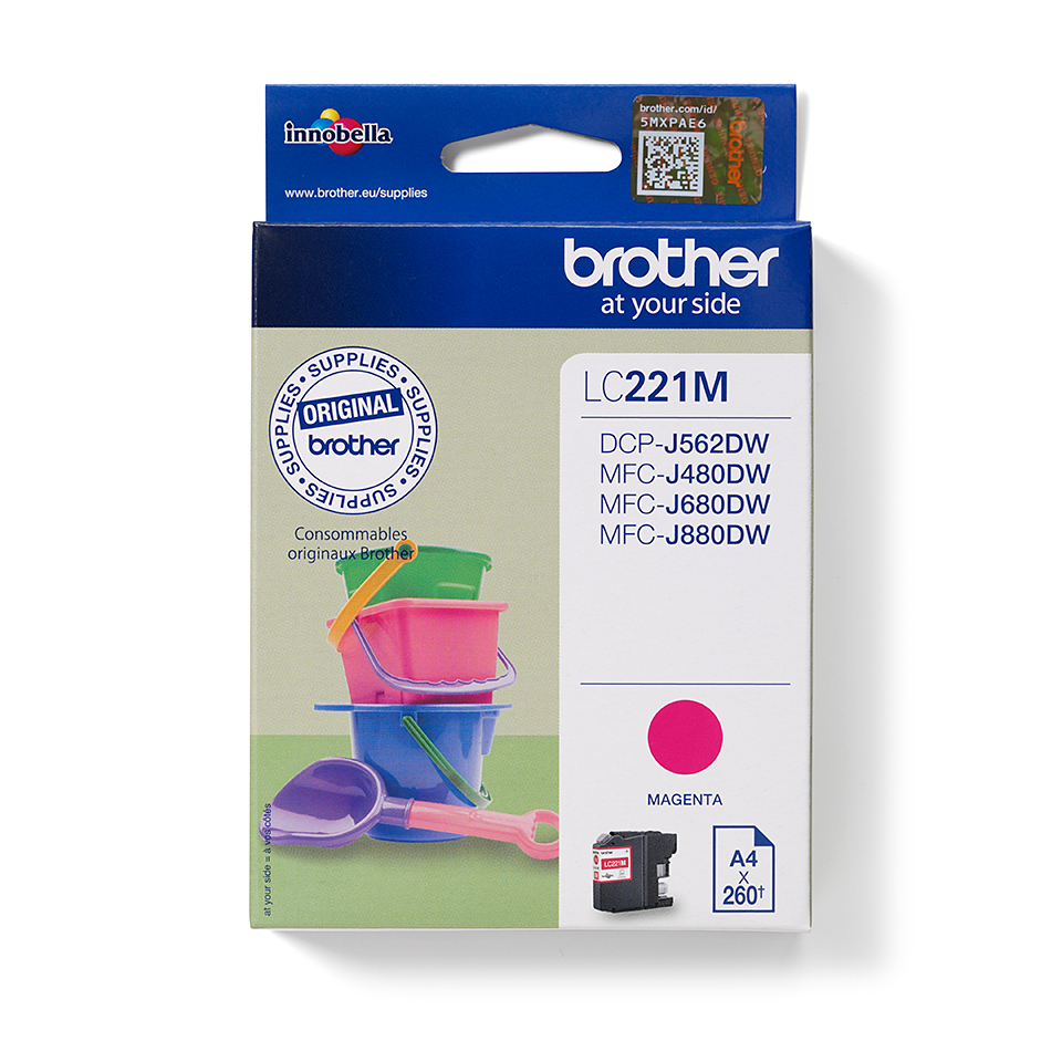 Brother LC221M, Magenta, 1 Stück(e), 260 Seiten, Einzelpackung