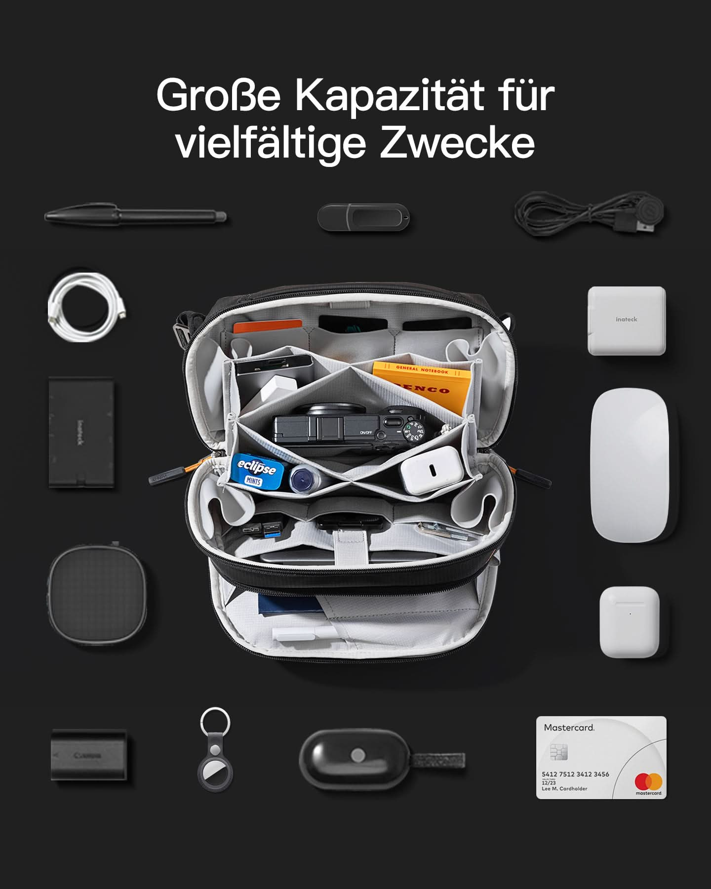 Inateck Kabeltasche black - Tasche, Ansicht 4