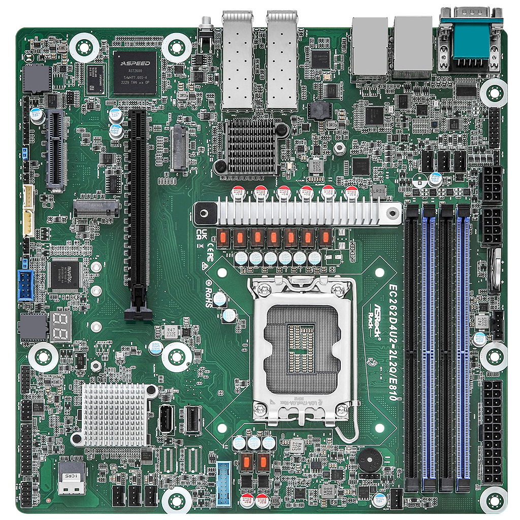 ASRock Mainboard EC262D4U2-2L2Q/E810 micro-ATX Sockel 1700 DDR5-only Single - Mainboard - Intel Sockel 1700 (Core i)