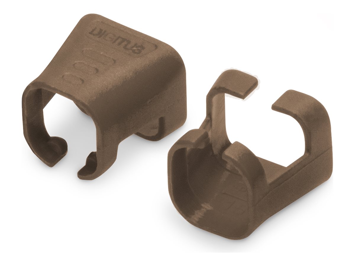 DIGITUS Kabelclips mit Farbcodierung - für Patch-Kabel - braun RAL 8028 (Packung mit 100)