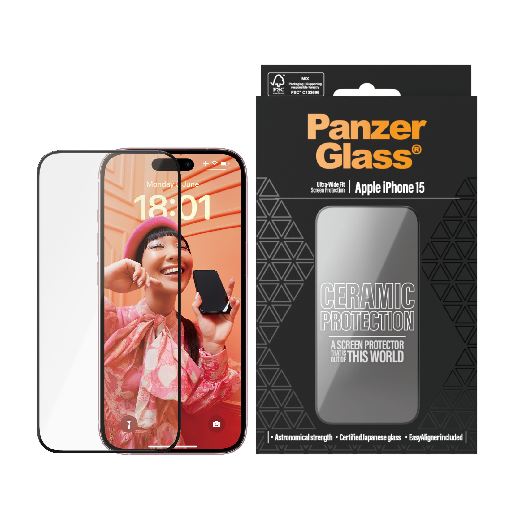 PanzerGlass Ceramic Protection for iPhone 15 Ultra-Wide Fit EA, Ansicht 3