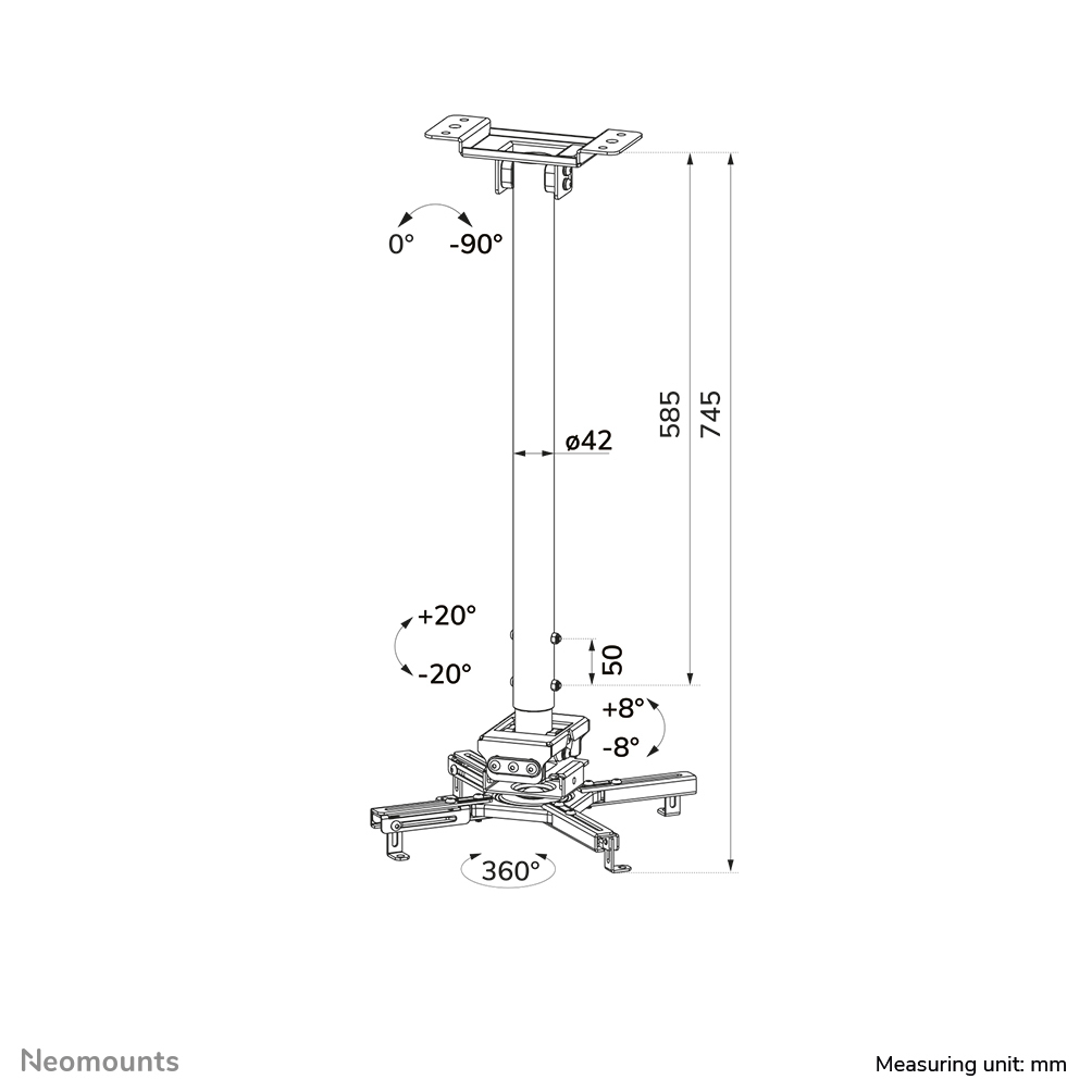 Neomounts Beamer ceiling mount, Ansicht 2