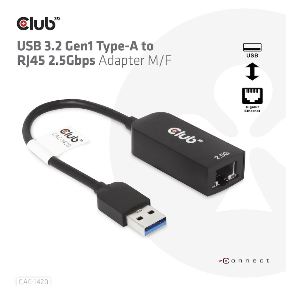 Club 3D Netzwerkadapter - USB 3.2 Gen 1 - 2.5GBase-T, Ansicht 4