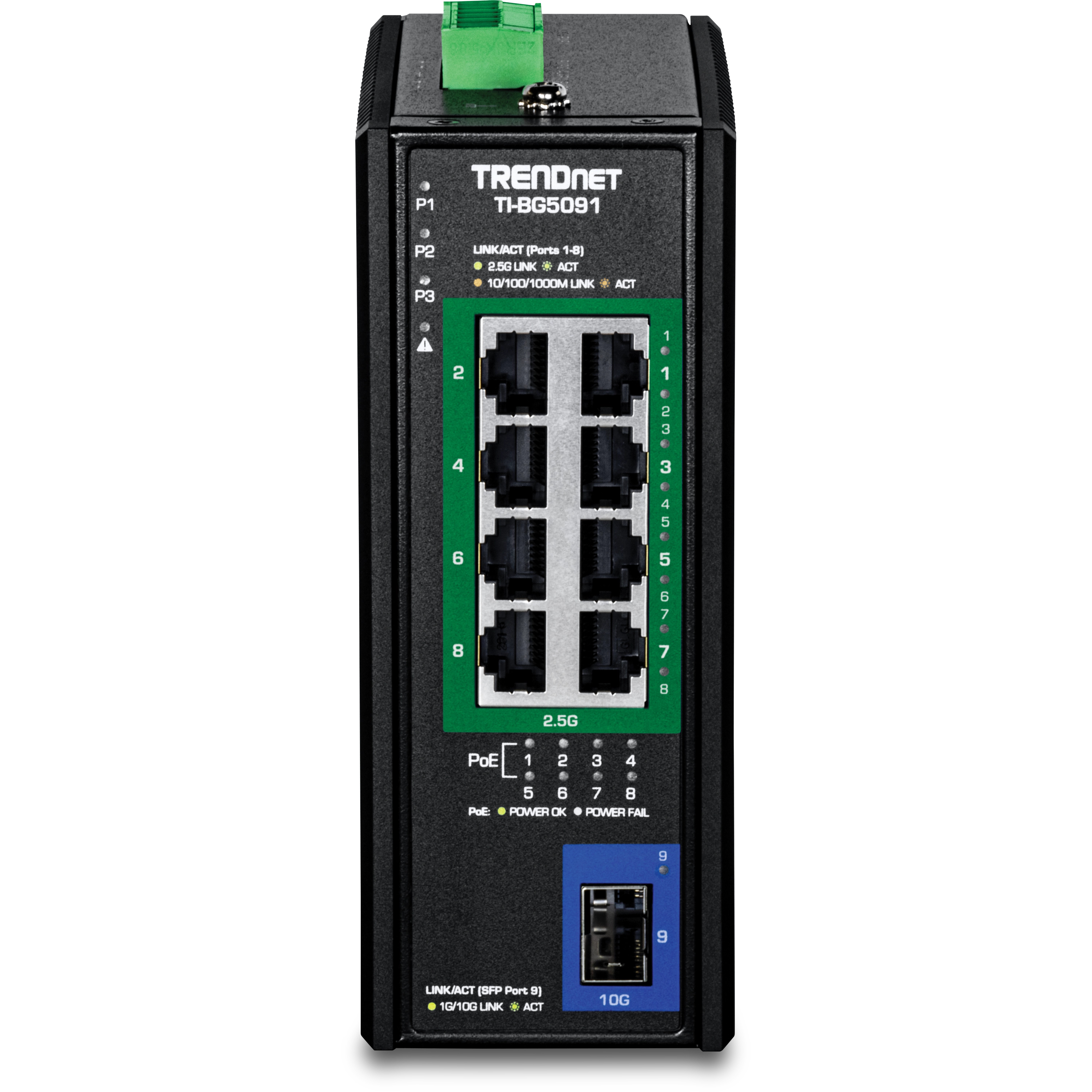TRENDnet TI-BG5091 - Version v1.0R - Switch - industriell - 8 x 10/100/1000/2.5G (PoE++), Ansicht 2