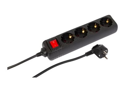 MicroConnect 4-way Schuko Socket on/off switch Black - Steckdosenleiste, Ansicht 2