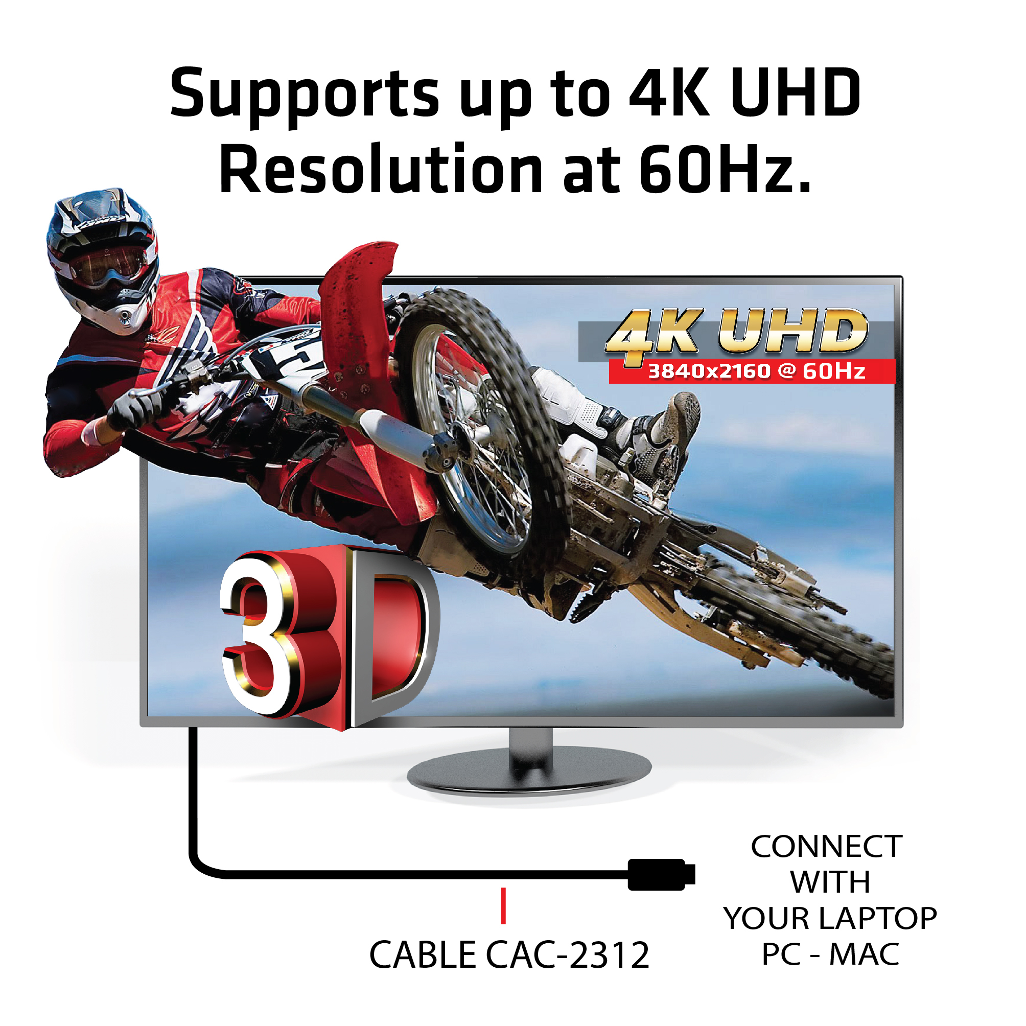 Club 3D CAC-2312 - HDMI mit Ethernetkabel - HDMI (M) - bis HDMI (M) - 5 m - 4K Unterstützung, Ansicht 3