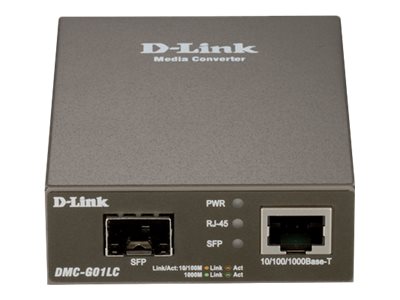 D-Link DMC G01LC - Medienkonverter - GigE - 10Base-T, 1000Base-LX, 1000Base-SX, 1000Base-ZX, 100Base-FX, 100Base-TX, 1000Base-T - RJ-45 / SFP (mini-GBIC)