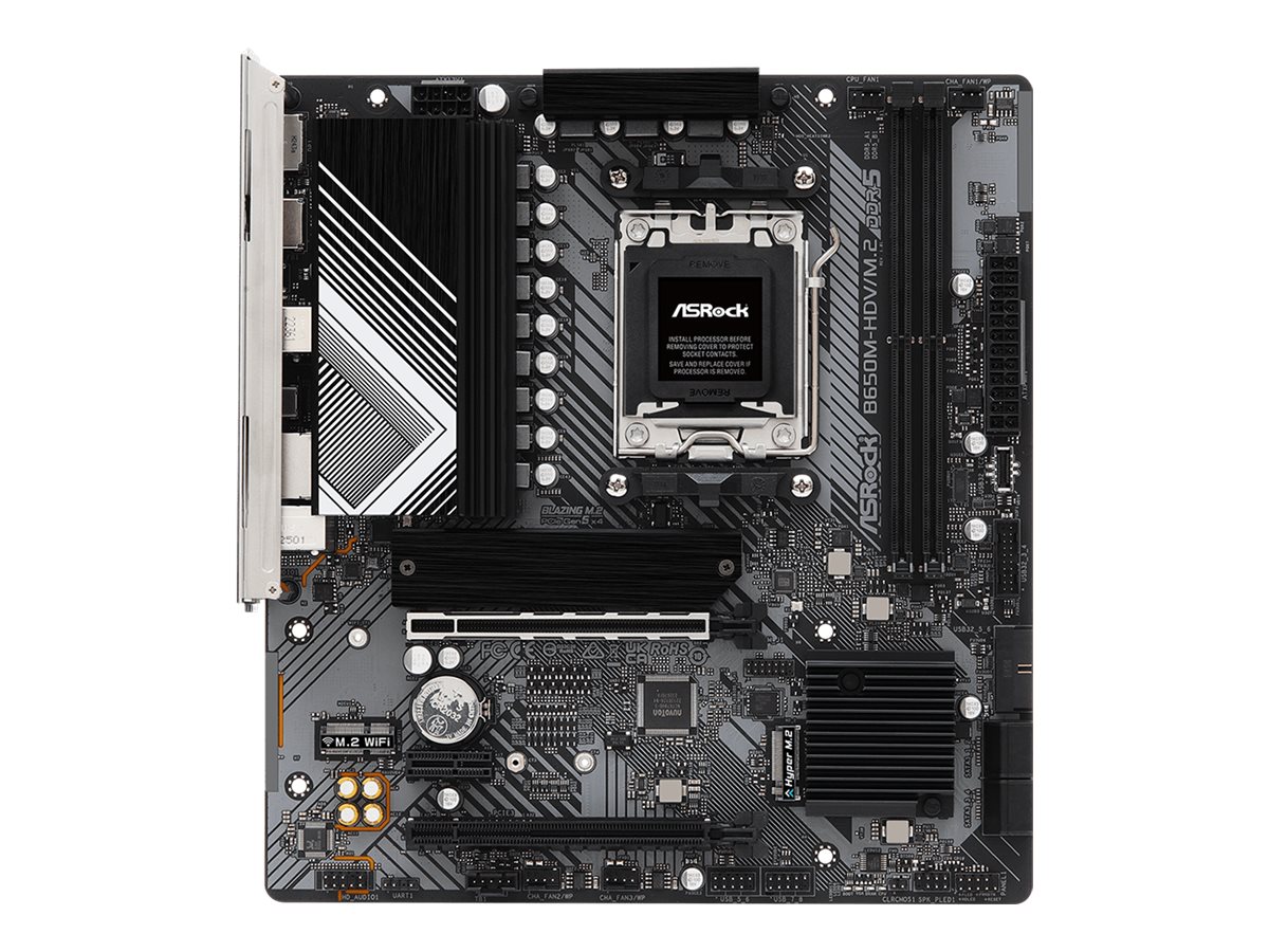 ASRock B650M-HDVM.2 - Motherboard - micro ATX - Socket AM5 - AMD B650 Chipsatz - USB 3.2 Gen 1 USB-C 3.2 Gen2 USB-C 3.2 Gen 1 - 2.5 Gigabit LAN - Onboard-Grafik (CPU erforderlich)