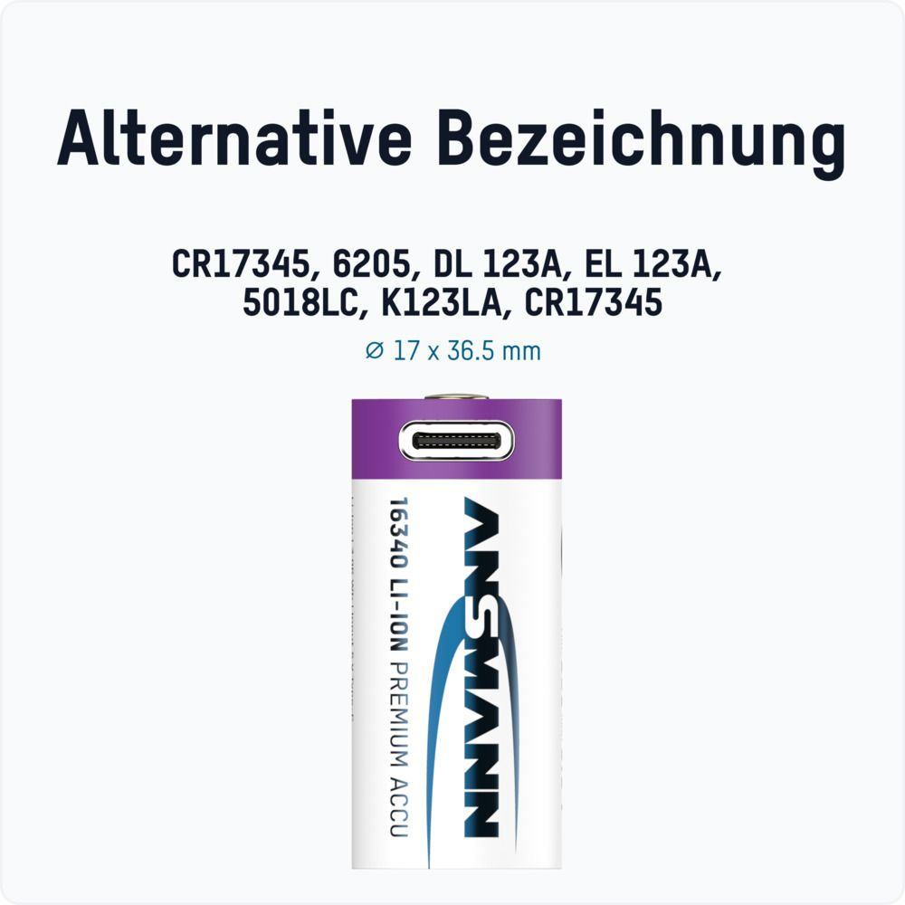 Ansmann 16340 Li-Ion Akku Micro USB Eingang 1300-0015 - Akku - Micro (AAA), Ansicht 2