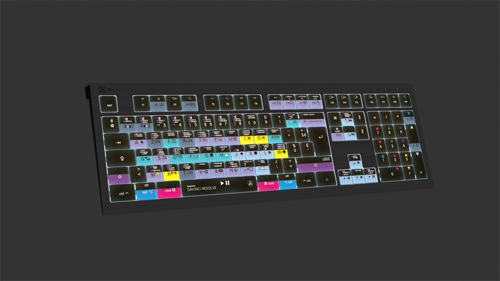 Logickeyboard ASTRA 2 - Volle Größe (100%) - Kabelgebunden - USB - Scherenschalter - Schwarz - TL: Französisch, AZERTY, Ansicht 3