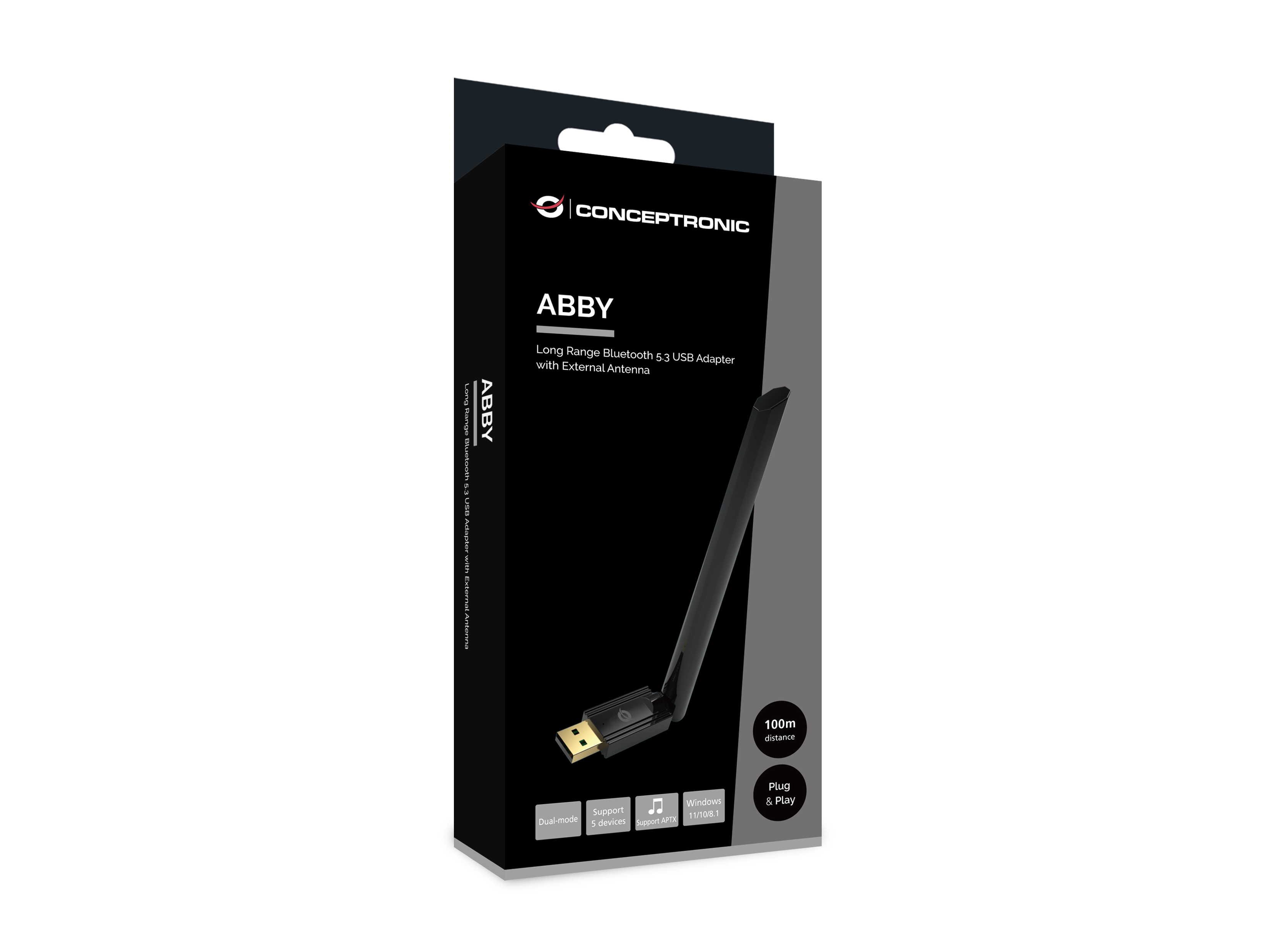 Conceptronic Bluetooth Adapter 5.3 NanoUSB 100m schwarz - Bluetooth-Adapter, Ansicht 3