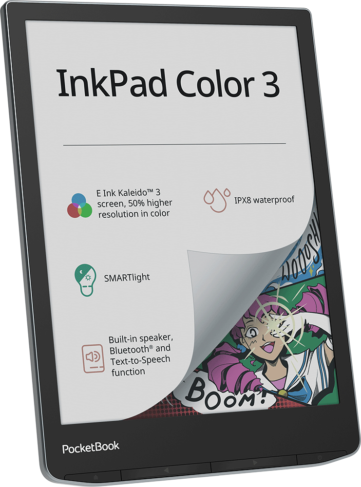 Pocketbook InkPad Color 3 Stormy Sea - 19,8 cm (7.8") - E Ink - ACSM - AZW - AZW3 - CBR - CBZ - CHM - DOC - DOCX - …, Ansicht 2