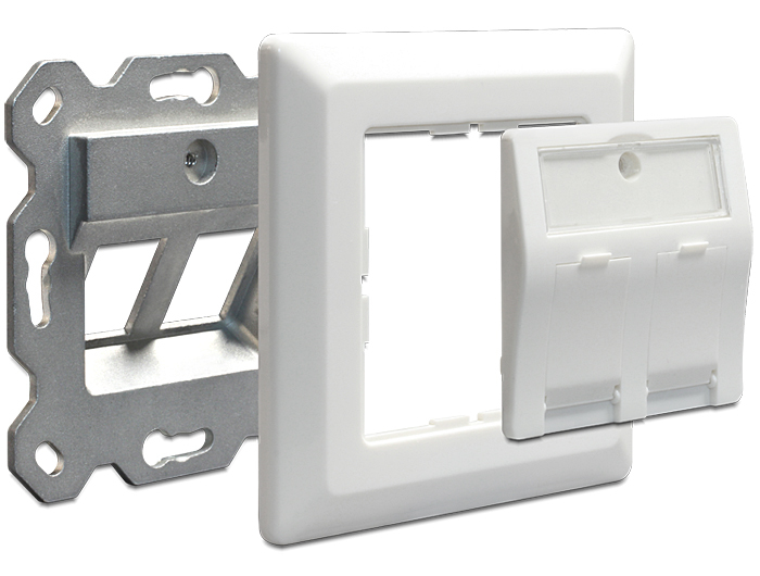 Delock Keystone Wall Outlet - Wanddose - weiß, RAL 9010, Ansicht 2