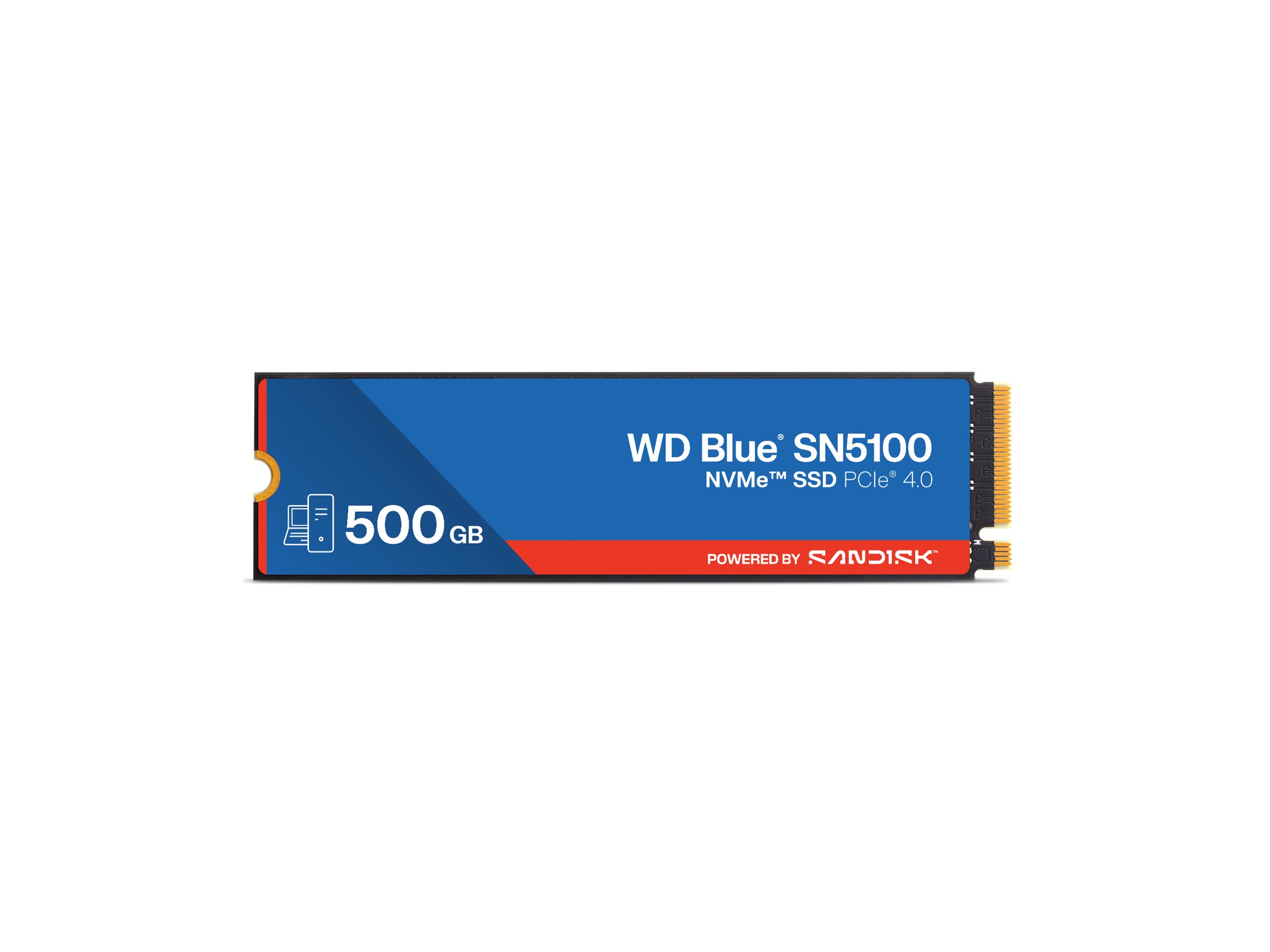 WD Blue SN5100 - SSD - 500 GB - intern - M.2 2280 - PCIe 4.0 (NVMe), Ansicht 3