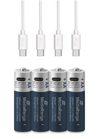 MEDIARANGE ge USB-C Li-Ion Akku Mignon AA/LR6/1.5V/400mAh 4er Pack - Akku - Mignon (AA), Ansicht 2