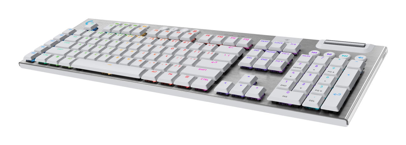 Logitech G G915 X - Tastatur - LIGHTSPEED - kabellos - Bluetooth - USB - GL Tactile - weiß - TL: US, QWERTY, Ansicht 4