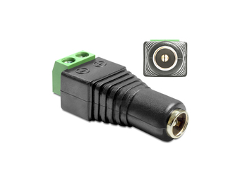 Delock Adapter DC 2.1 x 5.5 mm female > Terminal Block - Netzteil - 2-polige Klemmleiste (W)
