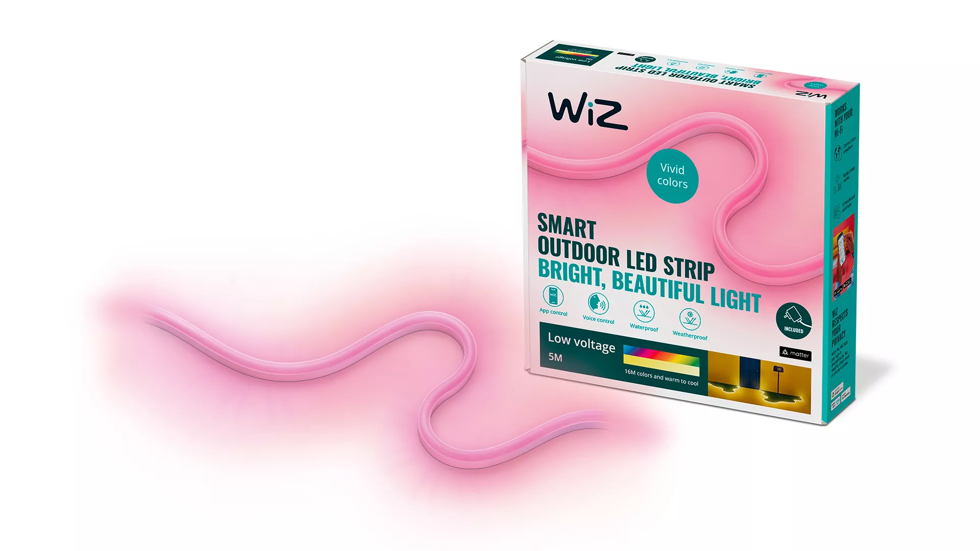 Signify WiZ Lichtleiste für den Außenbereich - Intelligenter Leuchtstreifen - WLAN - Weiss, Ansicht 2