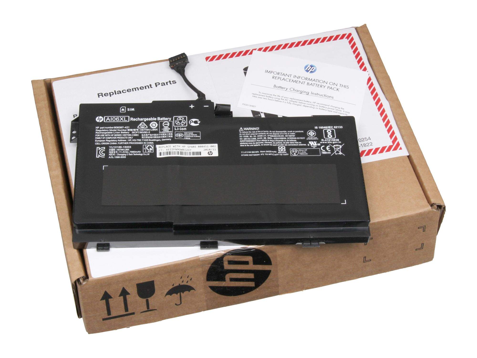 HP AI06XL - Laptop-Batterie - 1 x Batterie - Lithium-Ionen, Ansicht 2