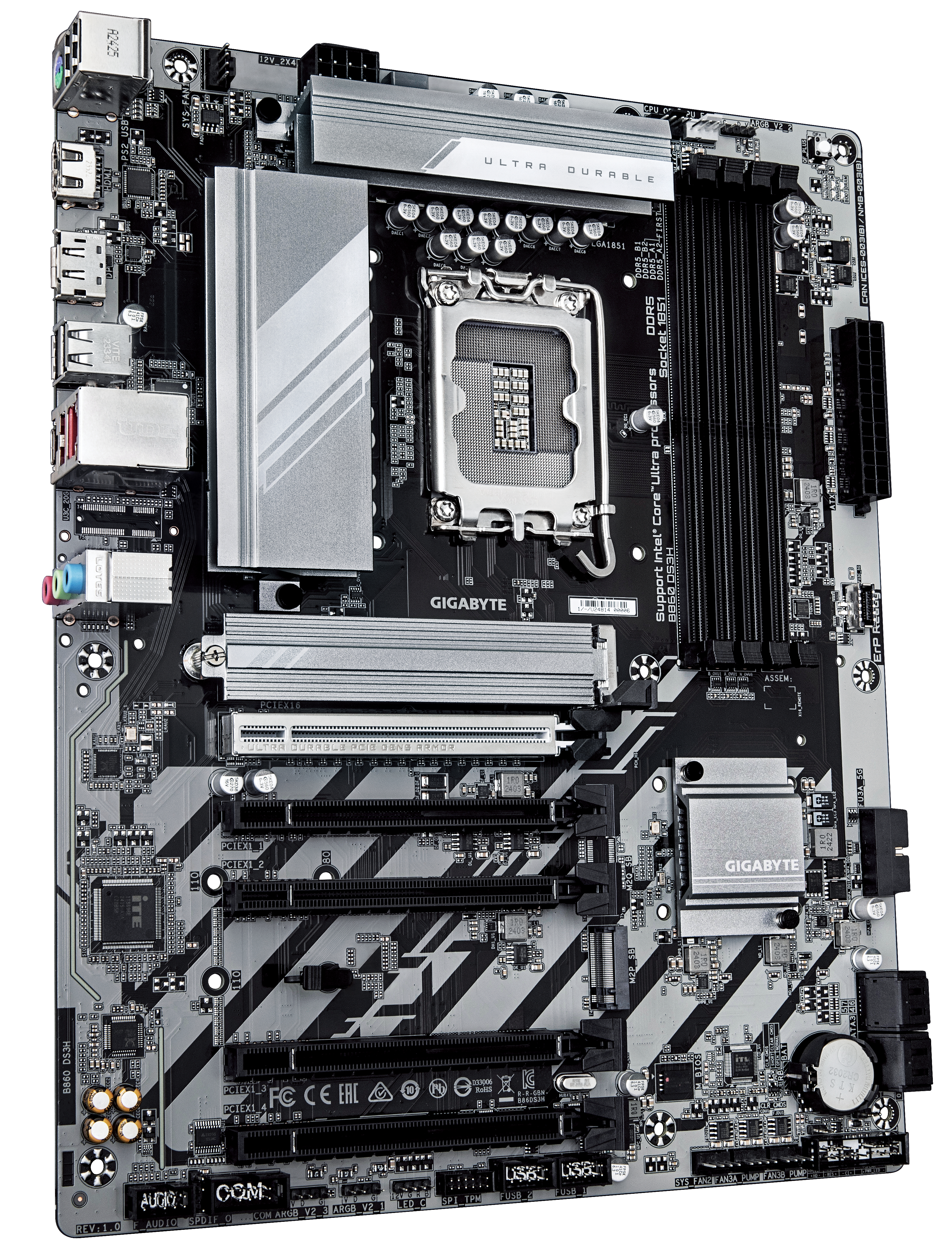 Gigabyte MB GBT Intel 1851 B860 DS3H - ATX - USB 3.2, Ansicht 3