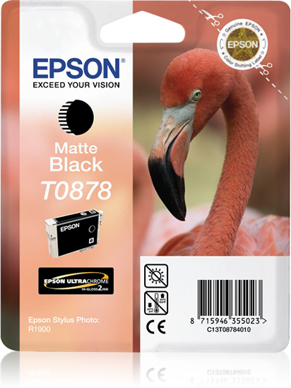 Epson Flamingo Singlepack Matte Black T0878 Ultra Gloss High-Gloss 2, Tinte auf Pigmentbasis, 11,4 ml, 1 Stück(e)