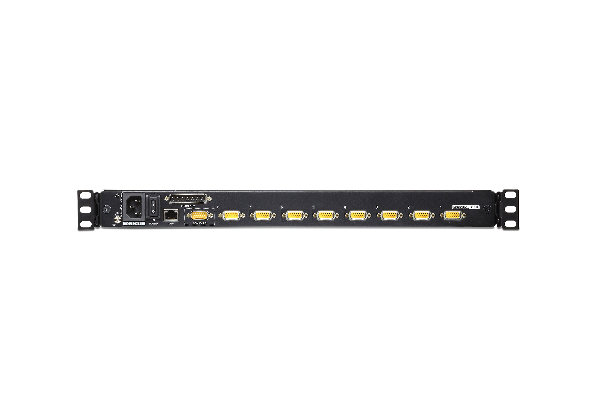 ATEN CL5708iN D LCD KVM Over IP Switch 19 USB-PS/2 VGA - KVM-Umschalter - 8-Port, Ansicht 3