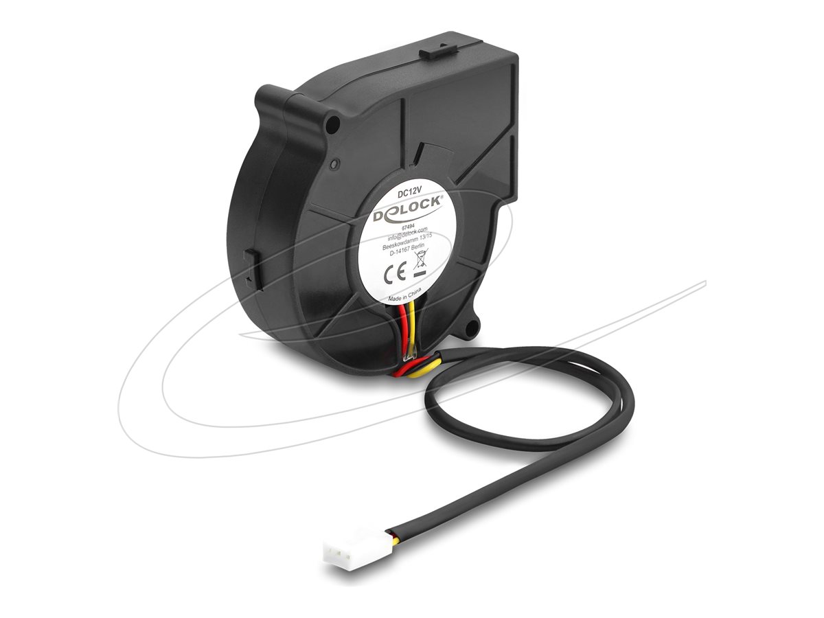 Delock Radiallüfter Lüftergebläse DC 75 x 75 25 mm - 12 V - 10,59 cfm