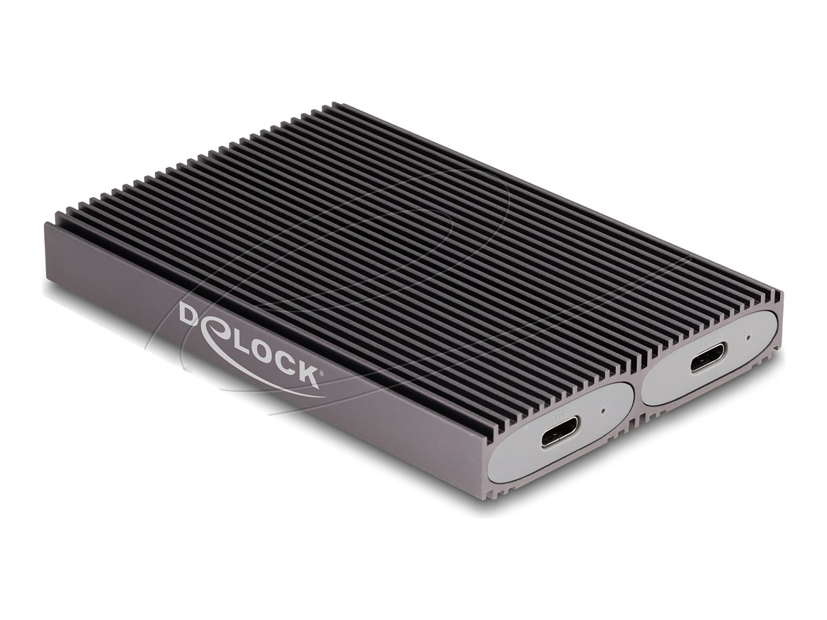 Delock Speichergehäuse - external dual combo toolfree - M.2 - M.2 Card (PCIe NVMe & SATA)