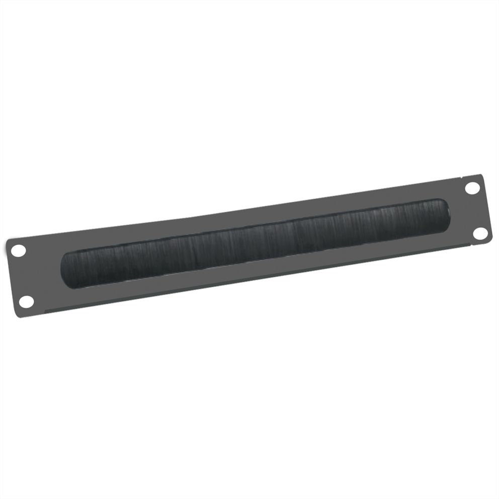 VALUE Rack-Blende mit Bürste für Kabeldurchführung - RAL 9005 - 2U - 25.4/48.3 cm (10/19), Ansicht 2