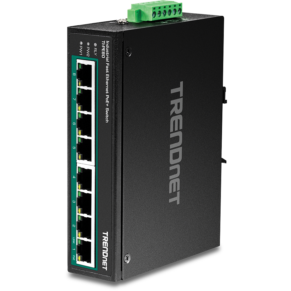 TRENDnet TI-PE80 - Industrial - Switch - 8 x 10/100 (PoE+), Ansicht 2