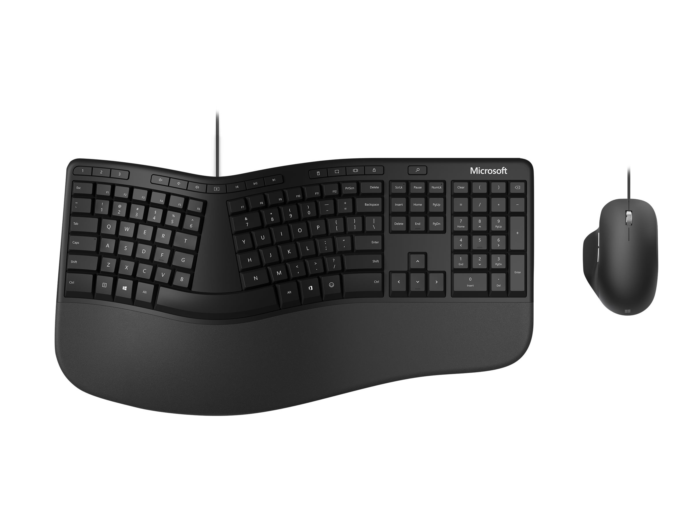 Microsoft Ergonomic Desktop Tastatur Maus enthalten Büro USB QWERTZ Deutsch Schwarz (RJU-00006)