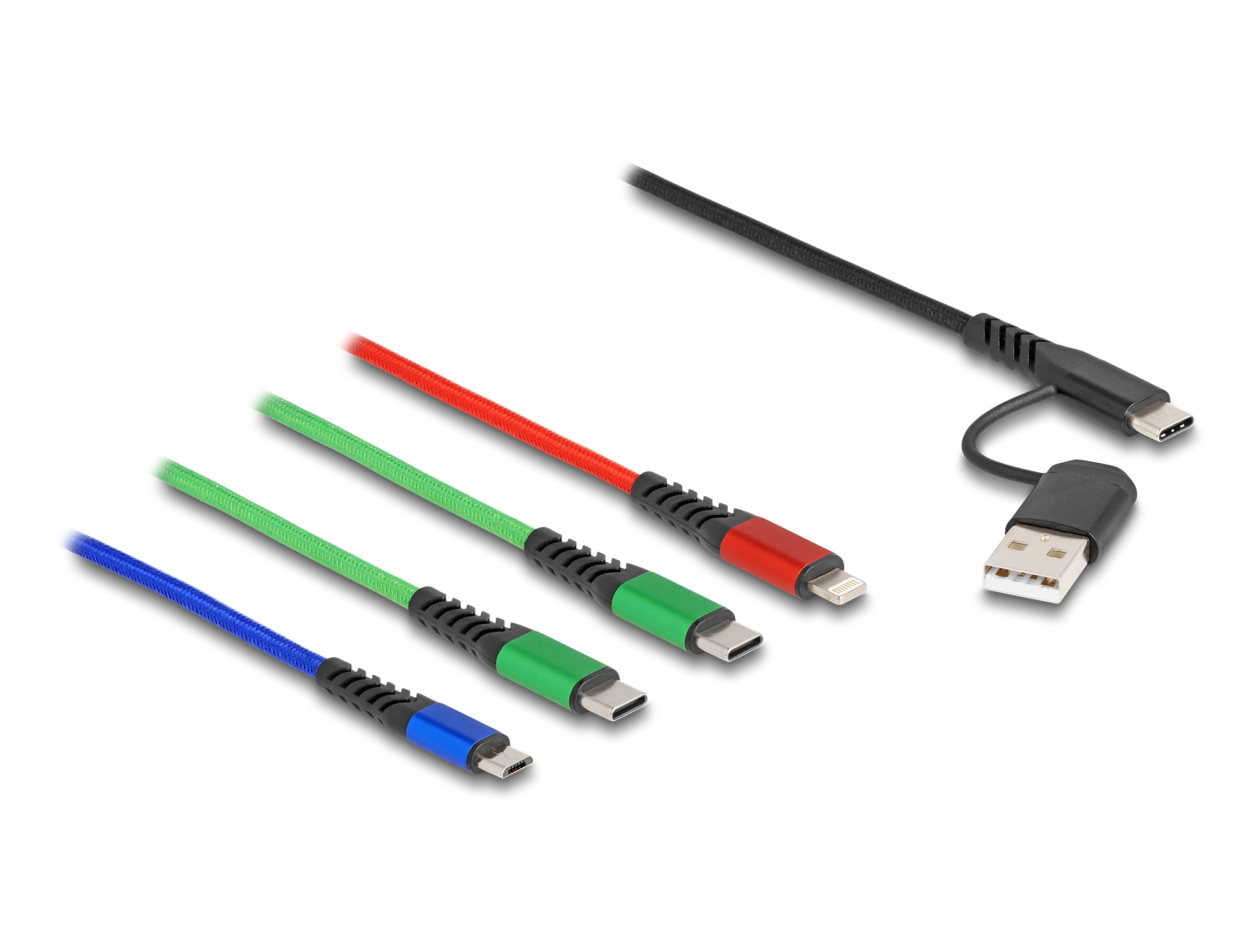 Delock Kabel nur zum Laden - USB, 24 pin USB-C männlich zu Micro-USB Typ B, Lightning, 24 pin USB-C männlich, Ansicht 2